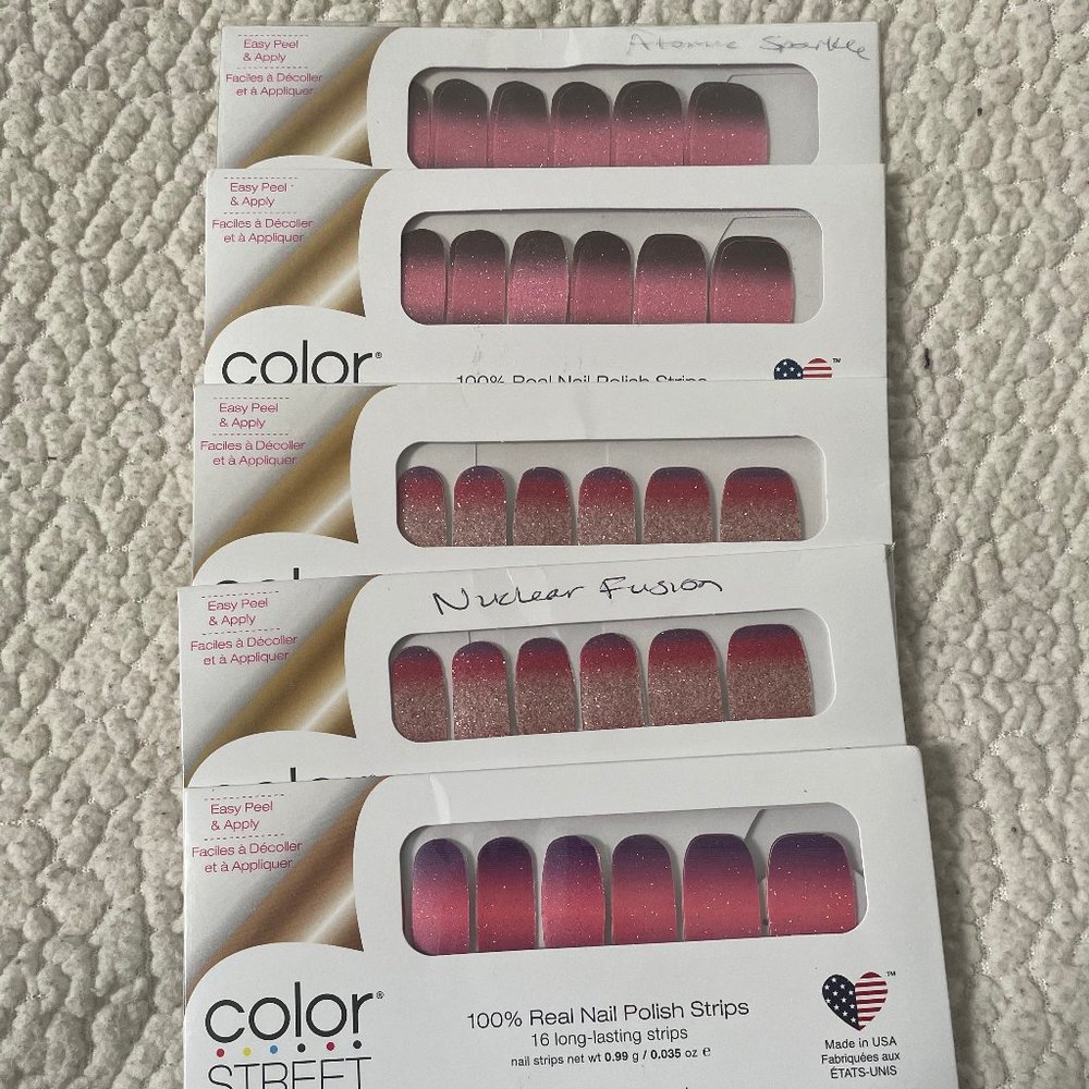 RETIRED + RARE + EXCLUSIVE COLOR STREET NAIL POLISH STRIPS BUNDLE - PINK OMBRE